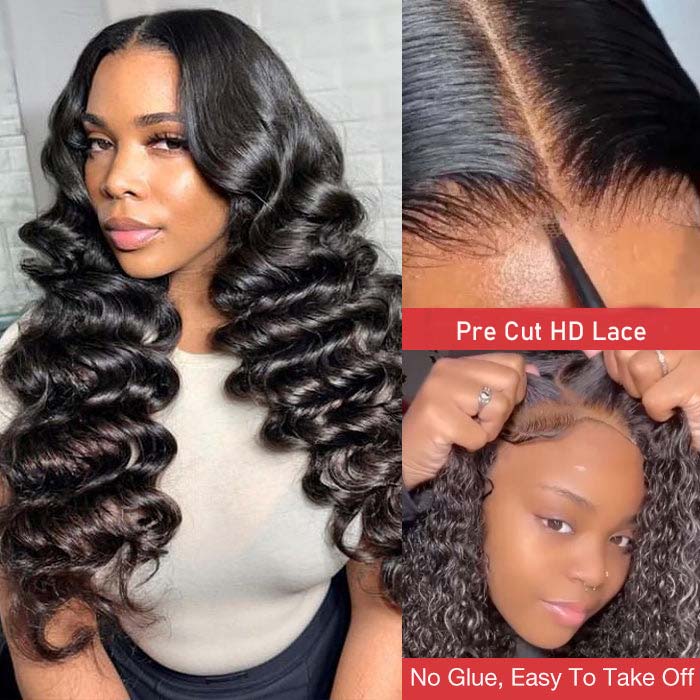 Glueless Wigs Loose Deep 13x6 HD Lace Front Wigs Quick & Easy Install Wig