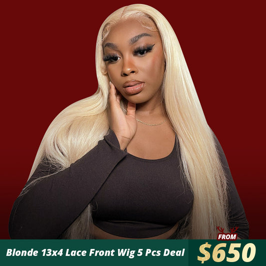 OneMoreHair 613 Blonde 13x4 Lace Front Wig 5 Pcs Deal