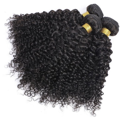 Curly Bundles with Frontal Kinky Curly 3 Bundles with 13x4 Lace Frontal Closure