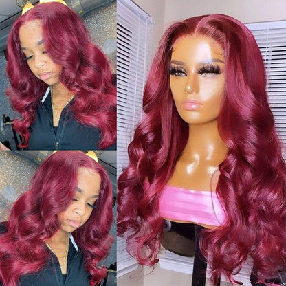 (OneMore Bogo Sale)Pop Colored Body Wave Human Hair Wig Pre Plucked Lace Front Wig