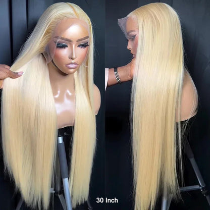 613 Blonde Straight Lace Front Wig Pre Plucked Long 40 Inch Human Hair Wigs Glueless HD Lace Wig