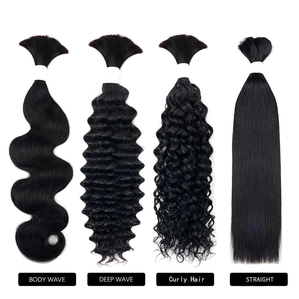 Bulk Human Hair No Weft Double Drawn Extensions Real Human Hair For Braiding