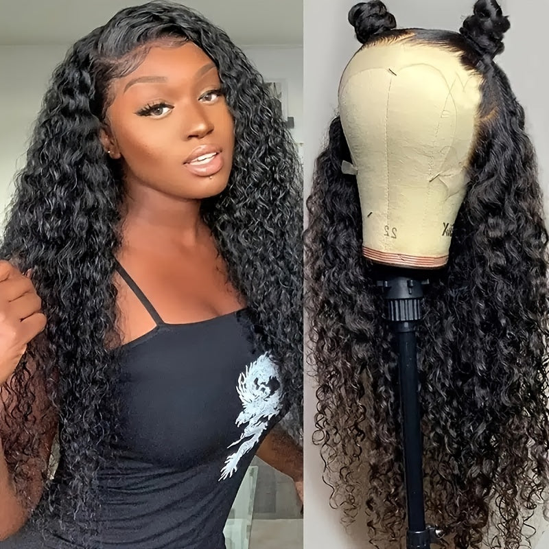 Overnight Shipping Pre Cut Glueless Deep Wave 13x4 Lace Front Human Hair Wigs Pre Plucked and Bleached