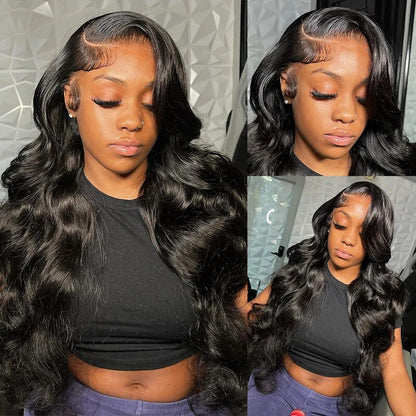 Overnight Shipping Wear Go Body Wave 13x4 Lace Front Human Hair Wigs Pre Plucked with Bleached Knots