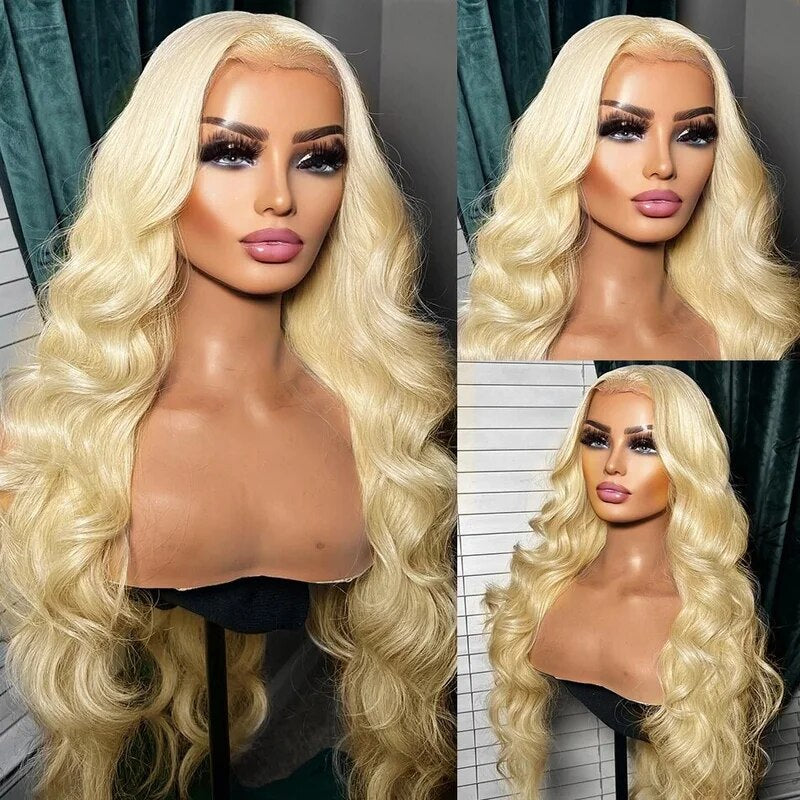 [22"=$59] OneMore 613 Blonde Lace Part Wig Straight / Body Wave Blonde Human Hair Wigs Flash Sale