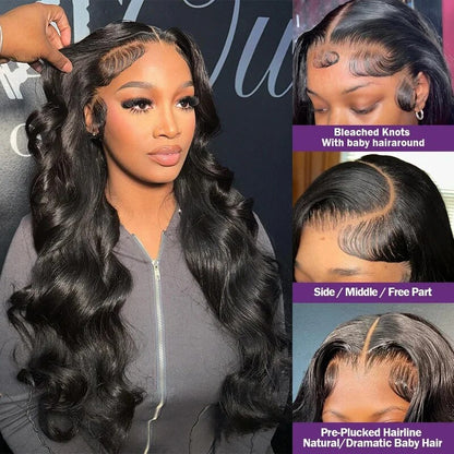 Glueless Body Wave Lace Front Wig 13x4 HD Transparent Lace Human Hair Wigs Pre Plucked Ready To Wear Wig