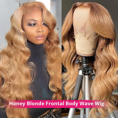 OneMore Honey Blonde Body Wave Wig 13x4 Lace Front Wig Glueless Wigs for Women