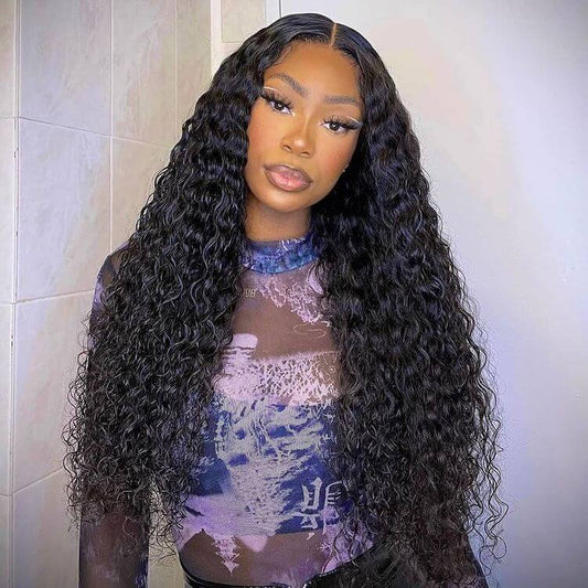 Deep Wave Ready to Wear Glueless Wigs Pre Cut 5x5 Lace Closure Wig Bleached Knots Beginner Friendly