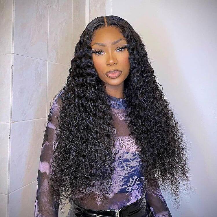 Deep Wave Ready to Wear Glueless Wigs Pre Cut 5x5 Lace Closure Wig Bleached Knots Beginner Friendly