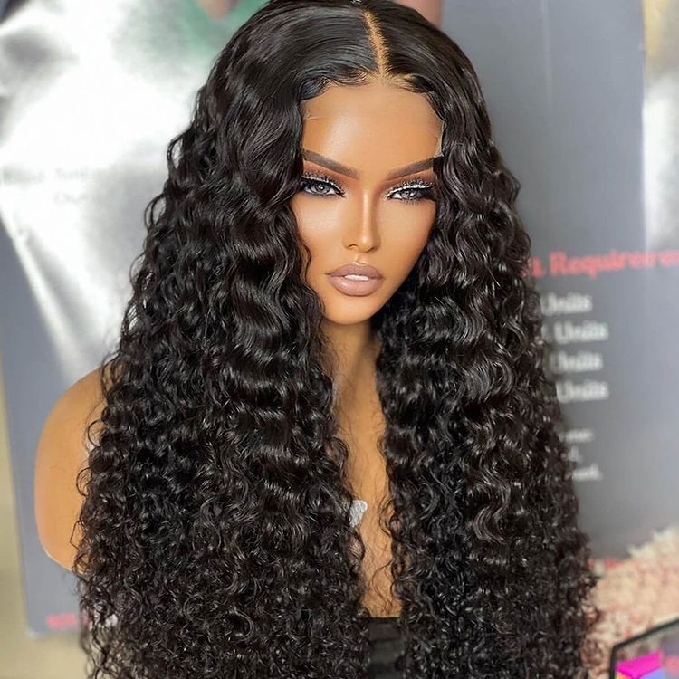 Deep Wave Ready to Wear Glueless Wigs Pre Cut 5x5 Lace Closure Wig Bleached Knots Beginner Friendly