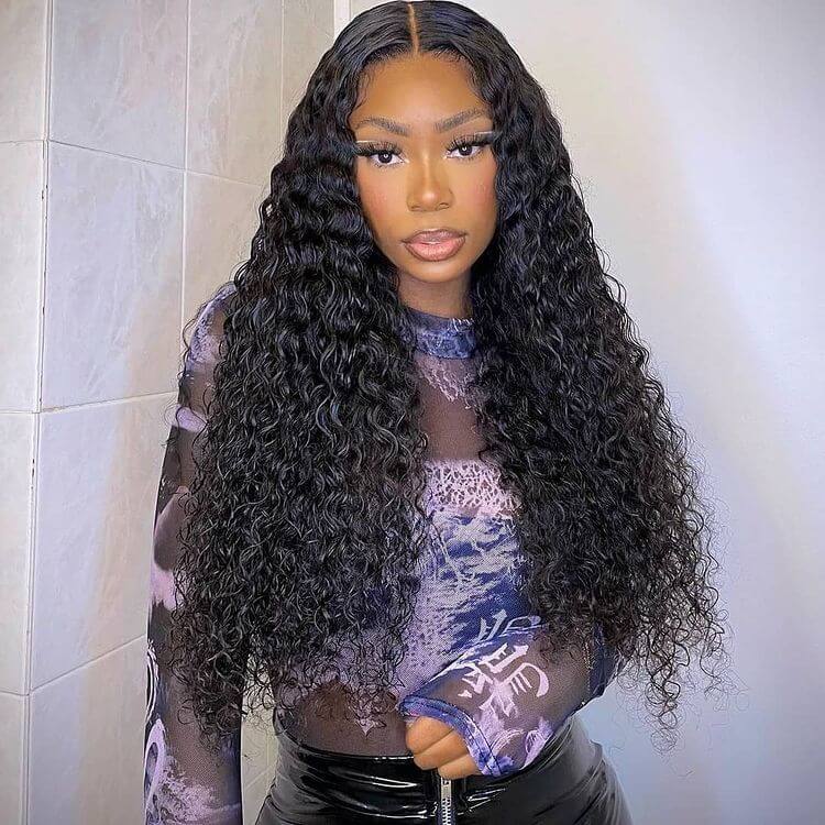 Deep Wave Ready to Wear Glueless Wigs Pre Cut 5x5 Lace Closure Wig Bleached Knots Beginner Friendly