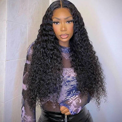 Deep Wave Ready to Wear Glueless Wigs Pre Cut 5x5 Lace Closure Wig Bleached Knots Beginner Friendly