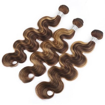 Highlight Bundles with Frontal Ombre Body Wave 3 Bundles with 13x4 Lace Frontal Closure