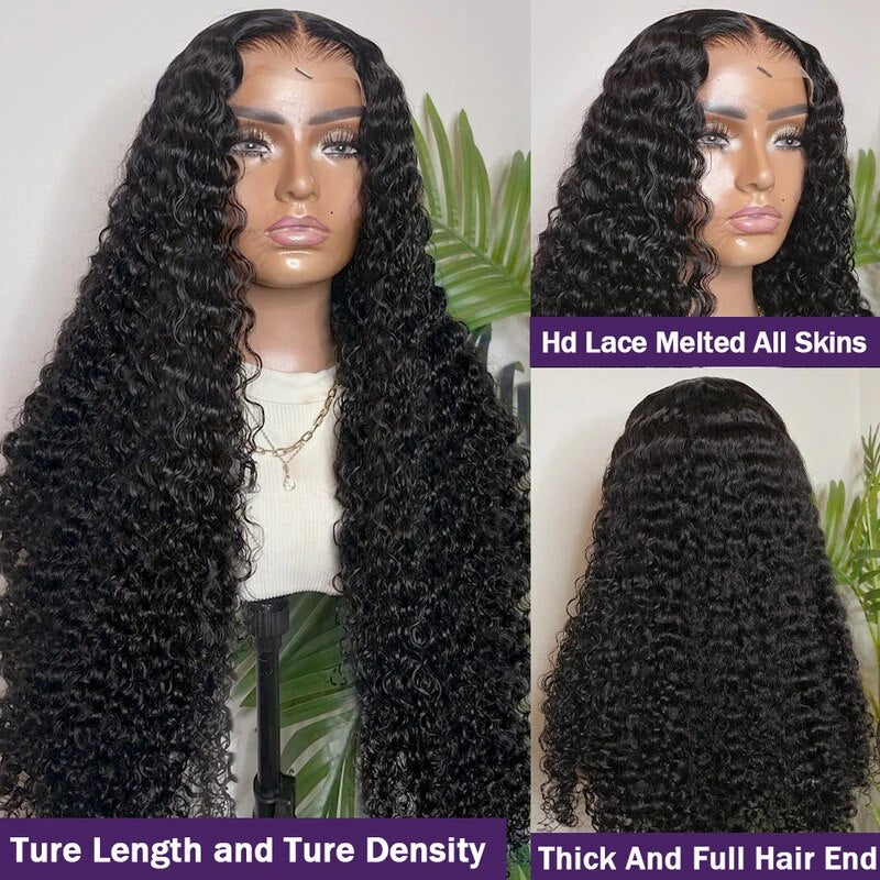 40 Inch HD Thin Lace Deep Wave 13x6 Lace Front Wig  Pre Plucked Glueless Lace Wig Deep Curly Hair