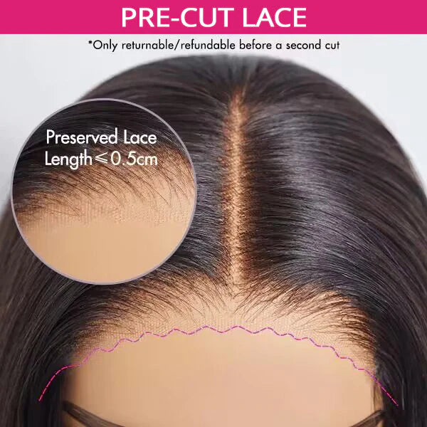 Overnight Shipping Pre Cut Glueless Deep Wave 13x4 Lace Front Human Hair Wigs Pre Plucked and Bleached