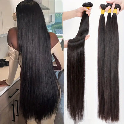 38 40 Inch Bone Straight Human Hair Weave Brazilian Straight Hair 3 Bundles