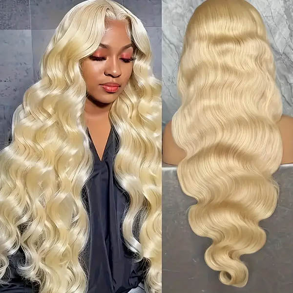 [24"=$99] OneMore 613 Blonde 13x4 Lace Front Wig Straight / Body Wave Blonde Human Hair Wigs Flash Sale