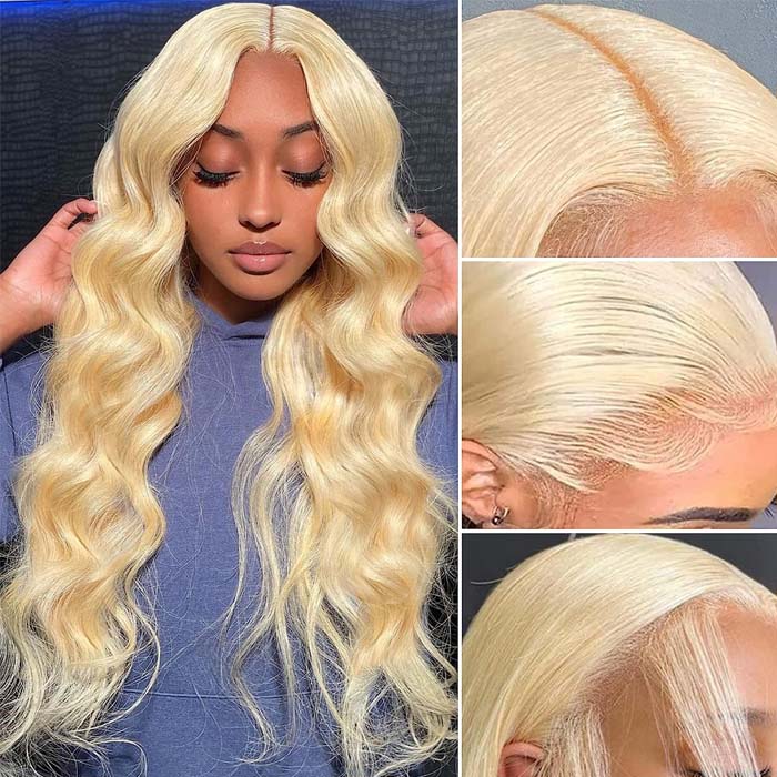 Barbie Wig 5x5 HD Lace 613 Blonde Glueless Closure Wigs Body Wave Human Hair Wig 32 Inch 200% Density