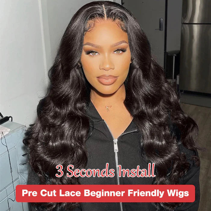 OneMore Wear Go Glueless Wig Body Wave 13x4 Lace Front Wig Pre Plucked and Bleached Knots