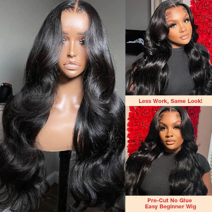 OneMore Wear Go Glueless Wig Body Wave 13x4 Lace Front Wig Pre Plucked and Bleached Knots