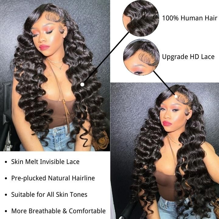 30 Inch HD Lace Wig Loose Deep Wave 13x6 Lace Front Wig Glueless Human Hair Wigs