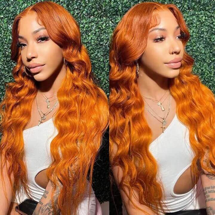 (OneMore Bogo Sale)Pop Colored Body Wave Human Hair Wig Pre Plucked Lace Front Wig