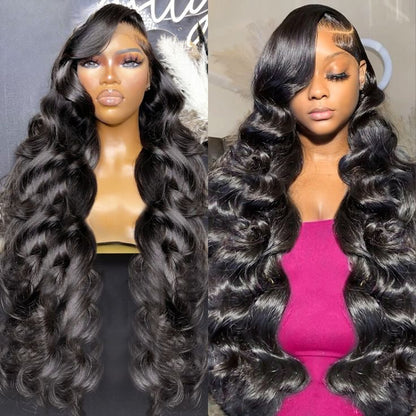 OneMore 40 Inch Long Human Hair Wig Glueless 13x4 Lace Front Wig 180% Density