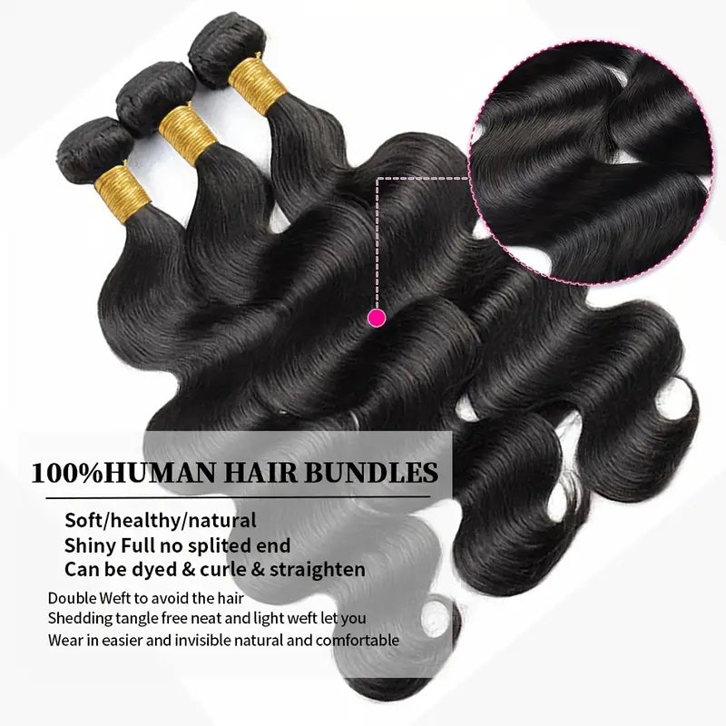 Virgin Peruvian Hair Body Wave 3 Bundles Human Hair Weave One More Hair