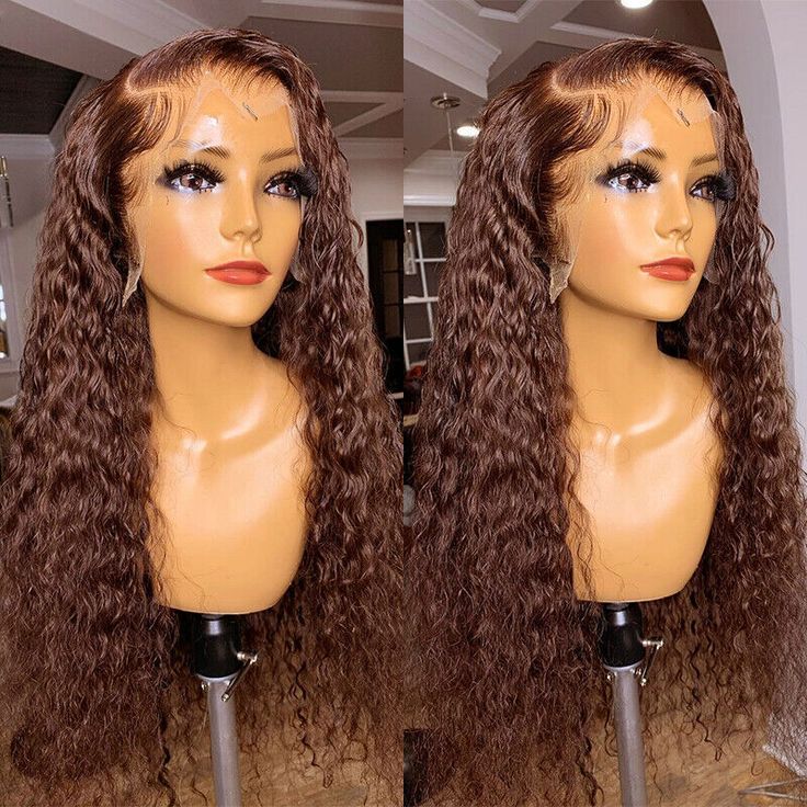 Chocolate Brown Hair Full Lace Wig HD Transparent Glueless Lace Human Hair Wigs Pre Plucked