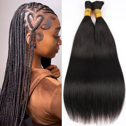 Straight Human Hair Braiding Bulk Hair Extensions No Weft Brazilian Human Hair Bundles