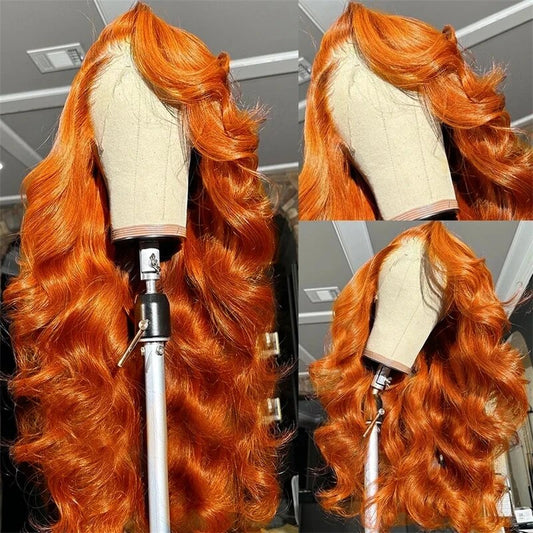 OneMore Body Wave Ginger Orange 13x4 Transparent Lace Frontal Wigs