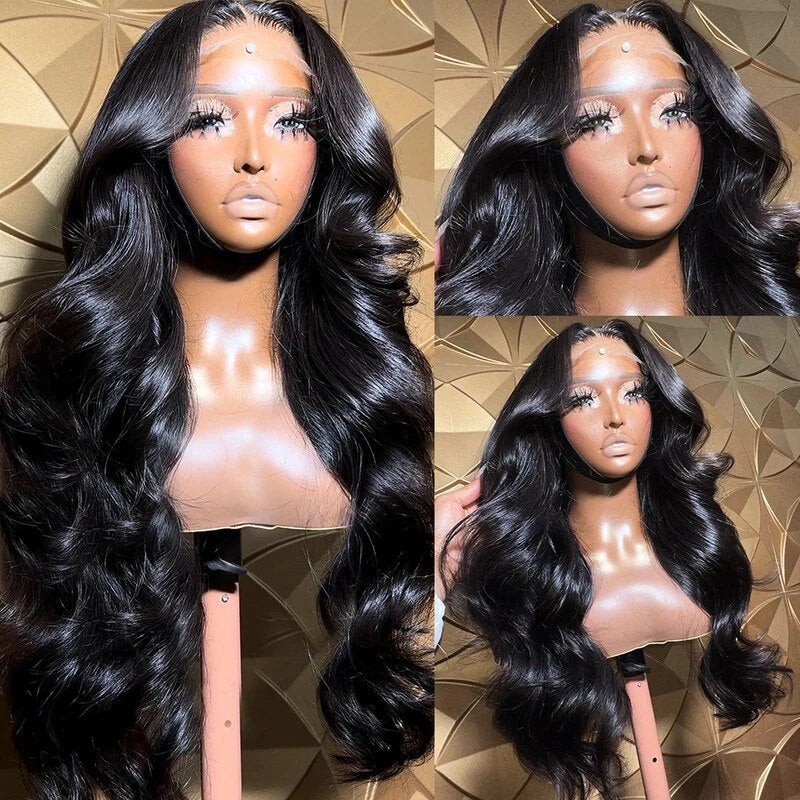 30 Inch HD Lace Wig Glueless Human Hair Wigs 5x5 Closure Wig Bleached Knots 180% Density