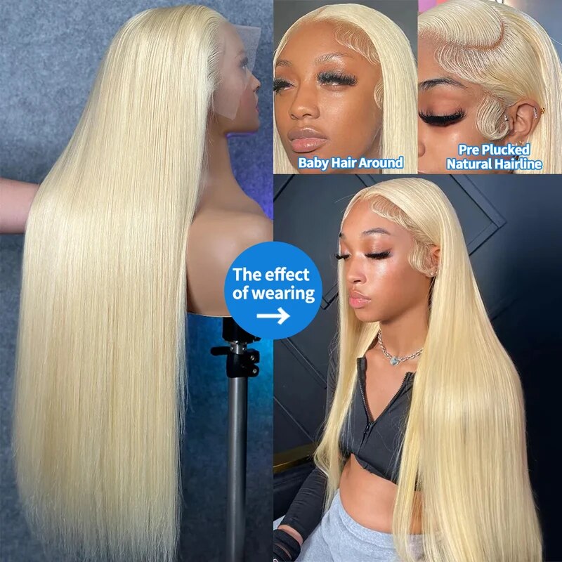 Overnight Shipping 613 Blonde Lace Front Wigs Straight Human Hair Wig