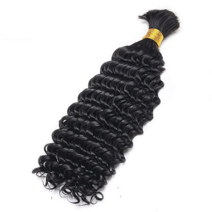 Deep Wave 3pcs Bulk Human Hair Bundles For Braiding Hair Extensions For Braiding