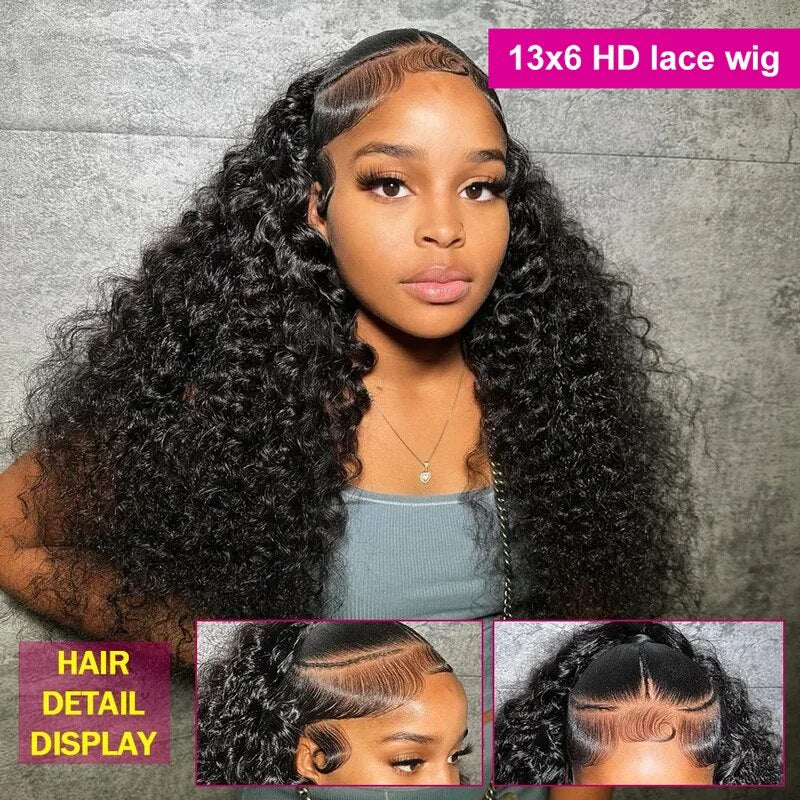 Glueless Lace Wigs Water Wave Human Hair Wigs 13x6 HD Lace Frontal Wig