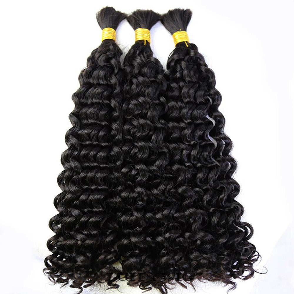 Curly Human Braiding Hair Bulk No Weft Extensions Real Human Hair For Braiding