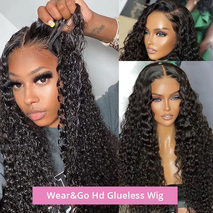 Glueless Wigs Curly 13x6 HD Lace Front Wig Pre Bleached Put On and GO Wig