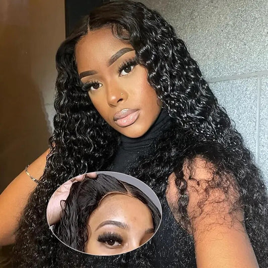 Beginner Friendly Glueless Human Hair Wig Kinky Curly Hair  5x5 Pre Cut Lace Front Wig