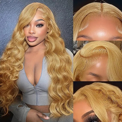 OneMore Honey Blonde Body Wave Wig 13x4 Lace Front Wig Glueless Wigs for Women