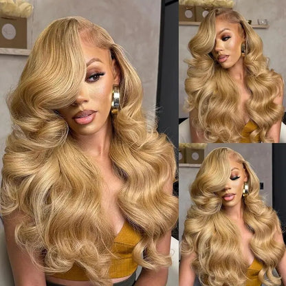 OneMore Honey Blonde Body Wave Wig 13x4 Lace Front Wig Glueless Wigs for Women