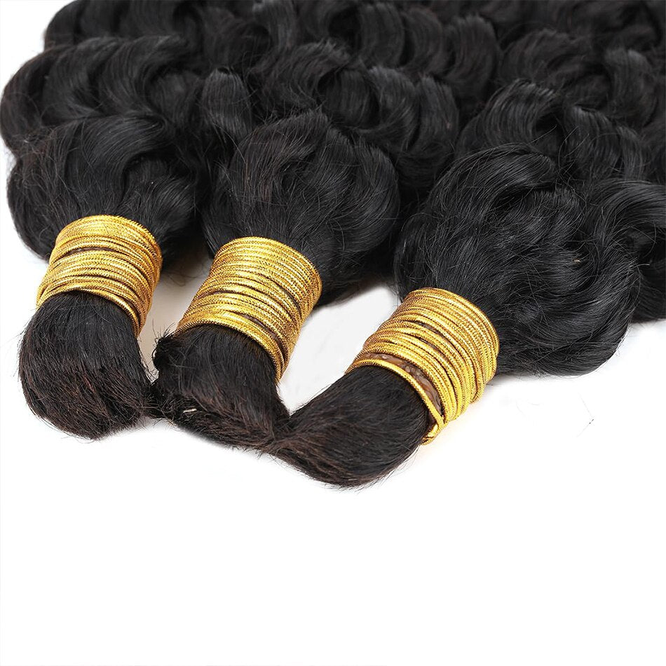 Curly Human Braiding Hair Bulk No Weft Extensions Real Human Hair For Braiding