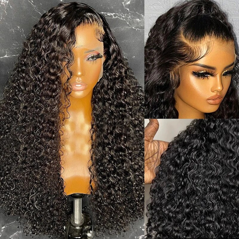 Overnight Shipping Glueless Wear and Go Water Wave 13x4 Lace Front Human Hair Wigs Pre Cut Lace Wig