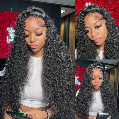 360 Lace Frontal Wigs For Women Curly Hair Transparent Breathable Lace Wig