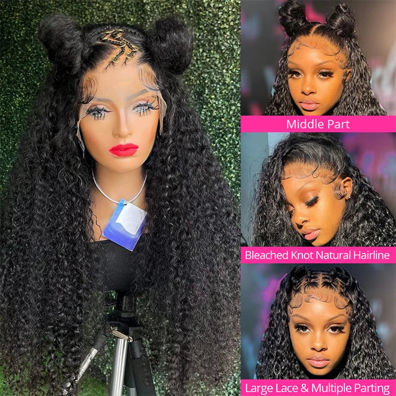360 Lace Frontal Wigs For Women Curly Hair Transparent Breathable Lace Wig
