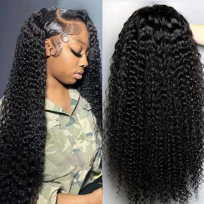 HD Lace 13x4 Full Lace Frontal Wig Glueless Kinky Curly Hair Pre Plucked with Baby Hair