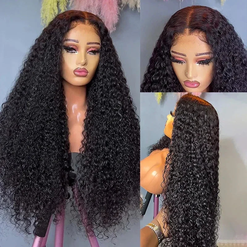 HD Lace 13x4 Full Lace Frontal Wig Glueless Kinky Curly Hair Pre Plucked with Baby Hair