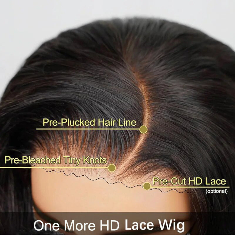 HD Lace Straight Hair 13x4 Full Lace Frontal Wig Pre Bleached Knots Real HD Lace Wig