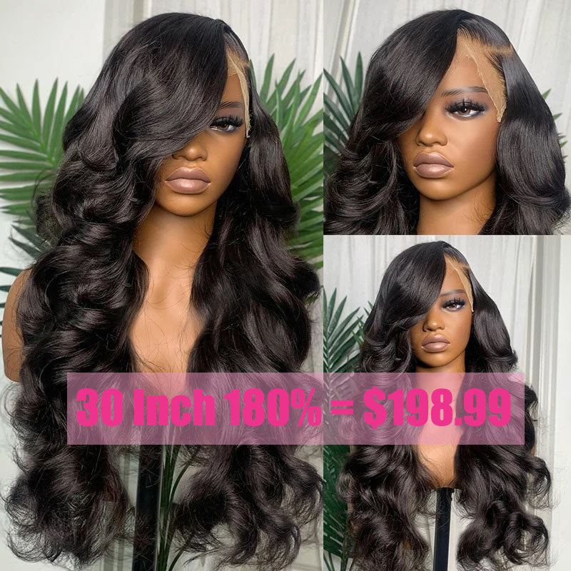 13x6 HD Lace Front Wig Glueless Body Wave Wig Pre Plucked Real HD Lace Human Hair Wigs