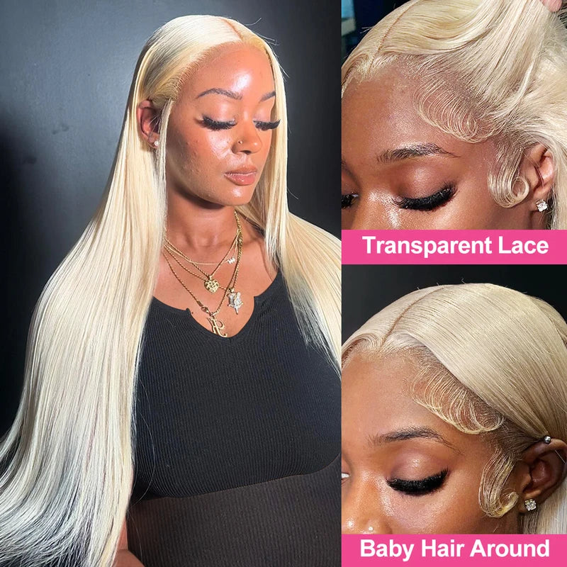 Blonde Hair Color 360 Lace Frontal Wig Straight Hair Lace Frontal Wigs 180% Density