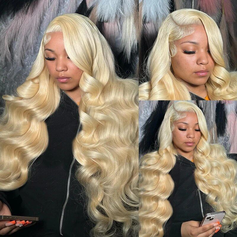 Blonde Hair Color 360 Lace Frontal Wig Straight Hair Lace Frontal Wigs 180% Density